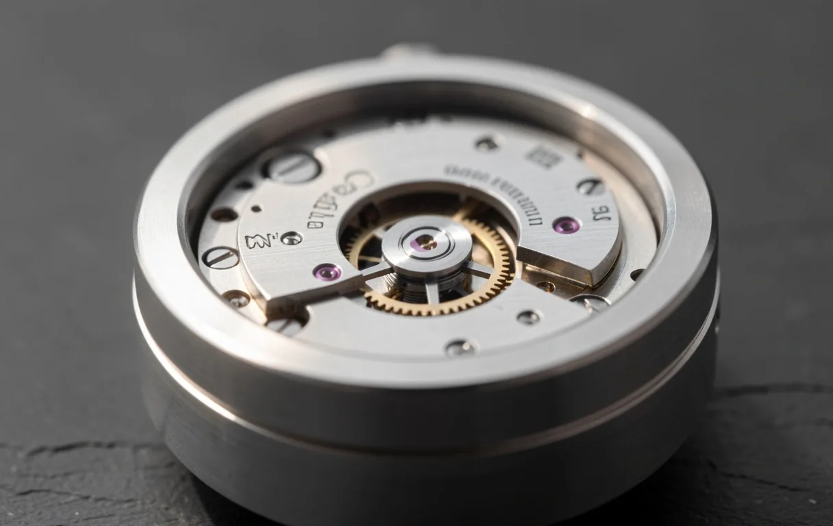 A macro detail of a precision movement symbolizing our technical focus.